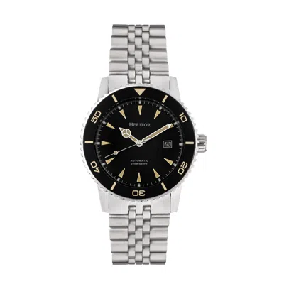 Heritor Automatic Men's Hurst Bracelet Watch With Date - Black In Black