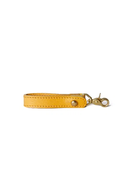 Navvy Yellow / Orange Meldon - Brick Yellow Leather Key Ring In Yellow/orange