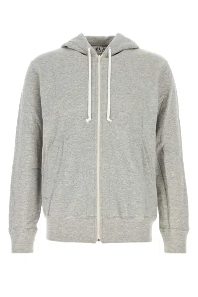 Shop Comme Des Garçons Play Grey Cotton Sweatshirt In Topgray