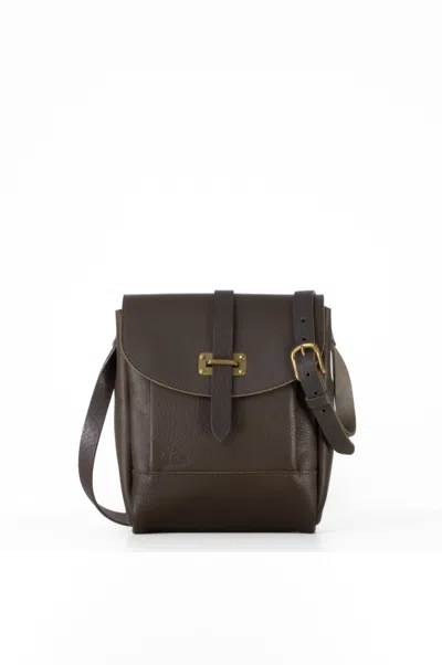 Navvy Men's Neutrals / Grey Saltburn - Smog Grey Leather Messenger Bag In Grey