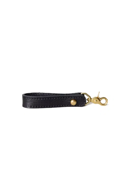 Navvy Meldon - Soot Black Leather Key Ring In Black