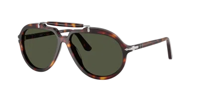 Persol Womens Black Po0202s Pilot-frame Acetate Sunglasses In Grün