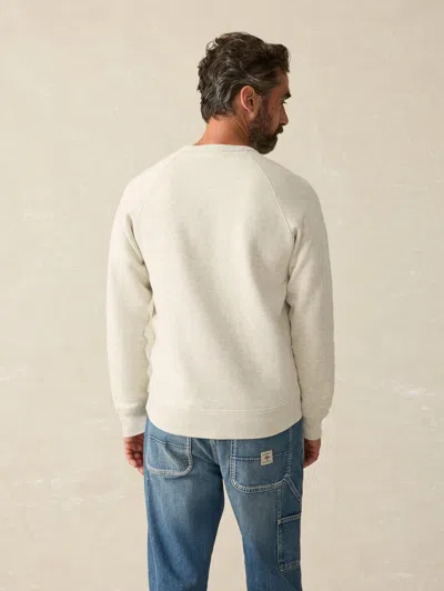 Faherty High Standard Fleece Crewneck T-shirt In Antique Ivory Heather