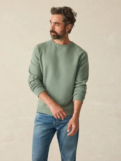 Faherty High Standard Fleece Crewneck T-shirt In Spruce