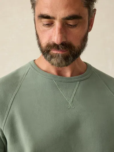 Faherty High Standard Fleece Crewneck T-shirt In Spruce