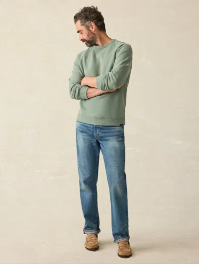 Faherty High Standard Fleece Crewneck T-shirt In Spruce