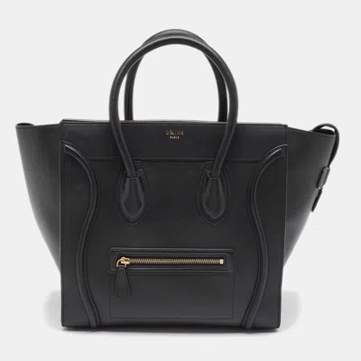 Pre-owned Celine Black Leather Mini Luggage Tote