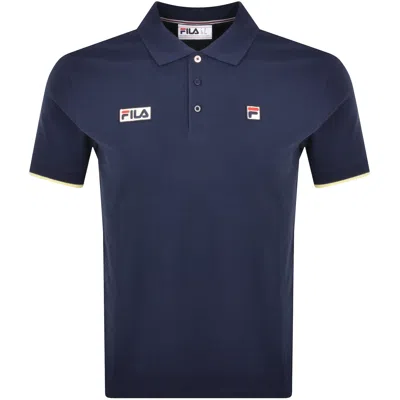 Shop Fila Vintage Tipped Rib Basic Polo T Shirt Navy