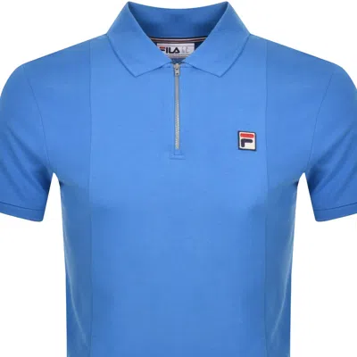 Shop Fila Vintage Panel Polo T Shirt Blue