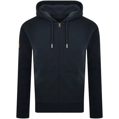 SUPERDRY SUPERDRY BORG LINED ZIP HOODIE NAVY 