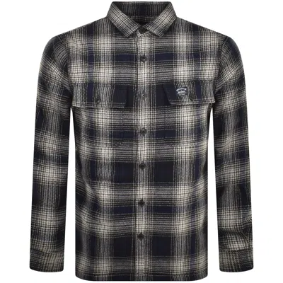 Shop Superdry Vintage Wool Miller Overshirt Navy