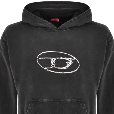Diesel Cotton Sweatshirt With Frontal Oval-d Logo In Grey