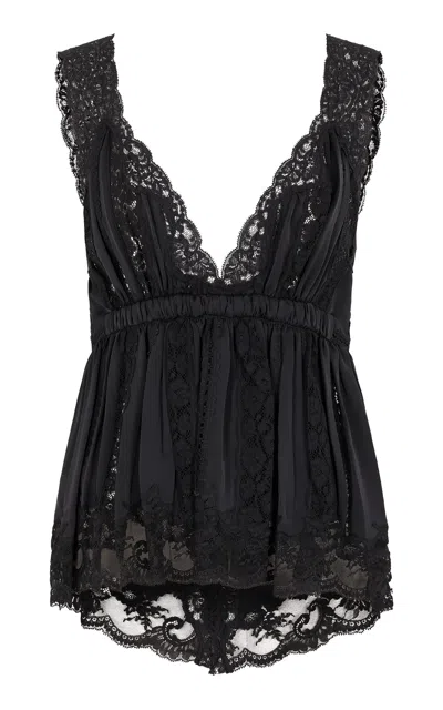 Rabanne Lace-detailed Top In Black