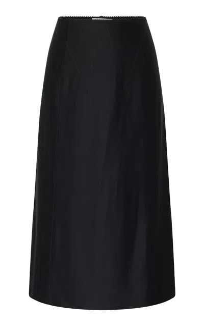 Rabanne Midi Skirt With Rhinestones In Black
