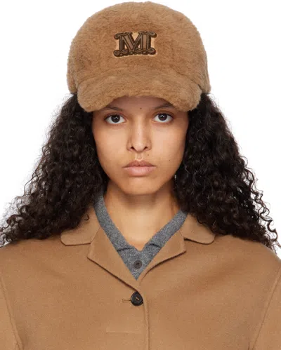 Shop Max Mara Brown Teddy Fabric Cap In 001 Camel