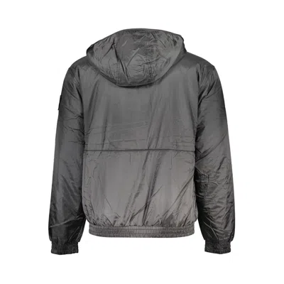 Calvin Klein Sleek Black Hooded Jacket With Contrasting Details In Black