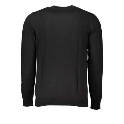 Calvin Klein Sleek Long Sleeve Crew Neck Sweater With Logo In Black