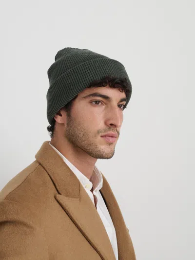 Alex Mill Wool Cotton Beanie In Heather Olive