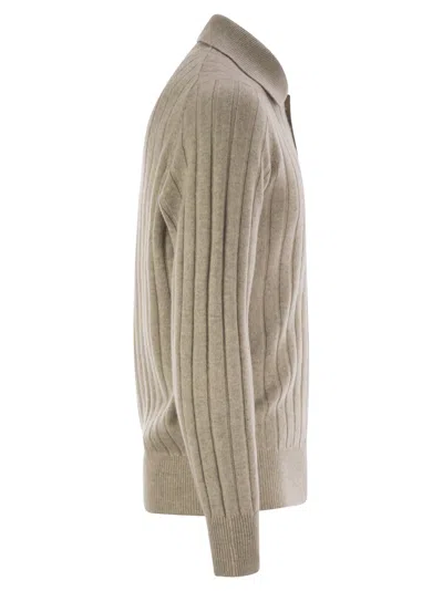 Shop Brunello Cucinelli Cashmere Knit Polo Shirt