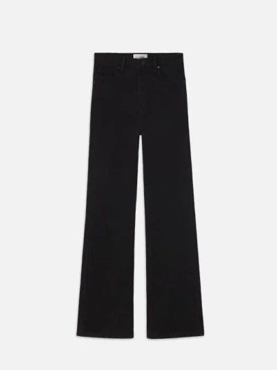 Frame Le Low Baggy Wide Leg Trimmed Jeans Pants In Black