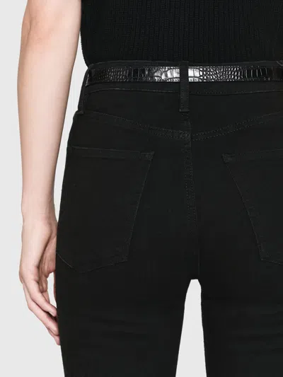 Frame Le Low Baggy Wide Leg Trimmed Jeans Pants In Black