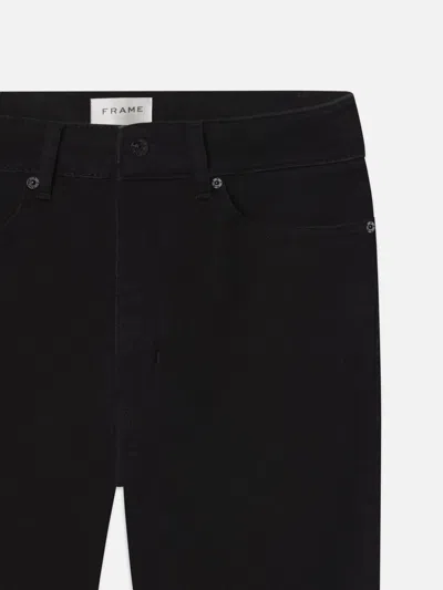 Frame Le Low Baggy Wide Leg Trimmed Jeans Pants In Black