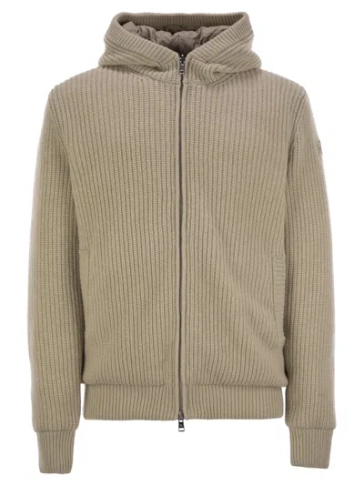 Shop Moncler Reversible Wool Blend Sweatshirt