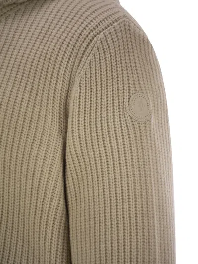 Shop Moncler Reversible Wool Blend Sweatshirt