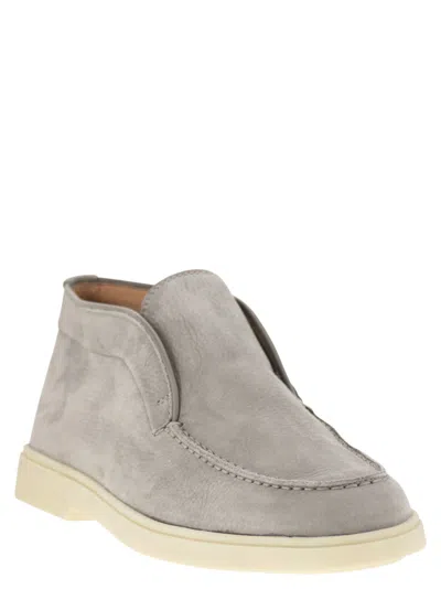 Santoni Woman Ankle Boots Light Grey Size 8 Leather
