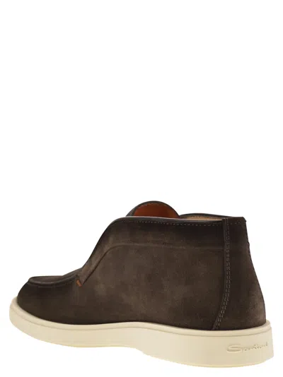 Santoni Suede Detroit High-top Loafers