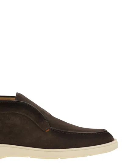 Santoni Suede Detroit High-top Loafers
