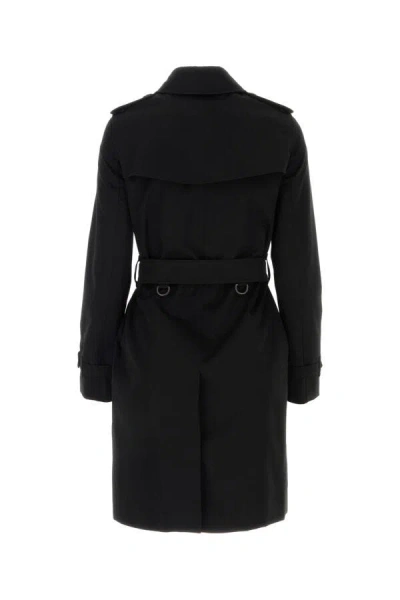 Burberry Waterloo Heritage Double-breasted Trench Coat In Black