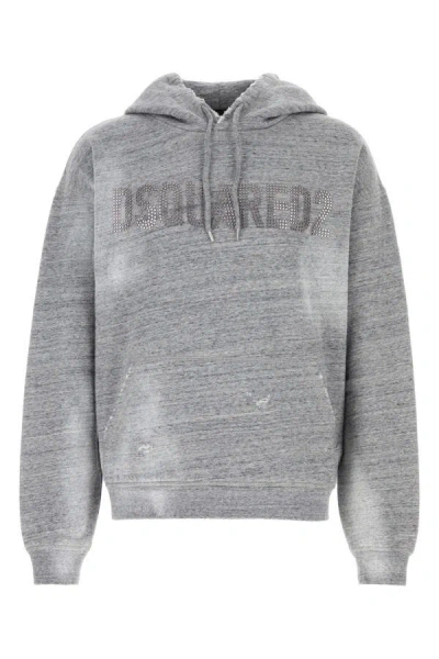 Shop Dsquared2 Dsquared Man Grey Cotton Sweatshirt In Gray