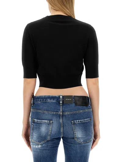 Shop Dsquared2 Dsquared Women Cropped Shirt In Black