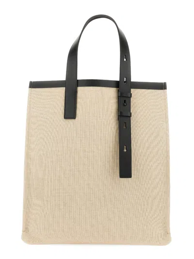 Shop Ferragamo Men Tote Bag With Logo In Cream