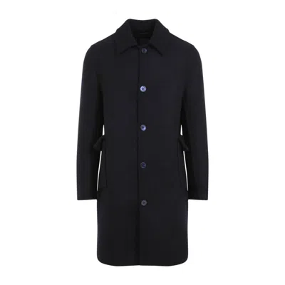 Givenchy Tailored Wool Blend Coat In Blue