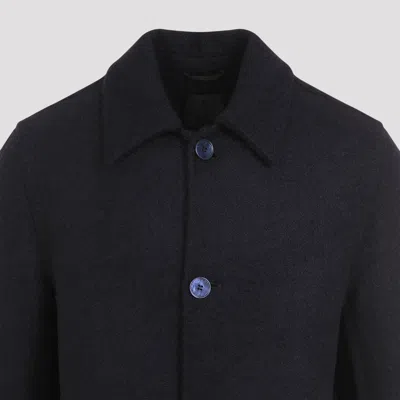 Givenchy Tailored Wool Blend Coat In Blue