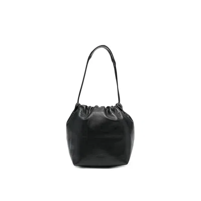 Shop Jil Sander Leather Shoulder Bag In Black