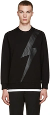 NEIL BARRETT Black Quilted Thunderbolt Pullover