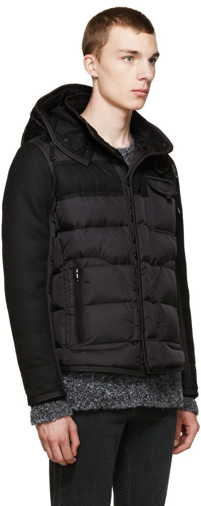 Ryan Nylon & Wool Hooded Puffer Jacket, Black In Grey