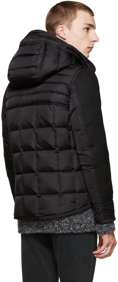 Ryan Nylon & Wool Hooded Puffer Jacket, Black In Grey