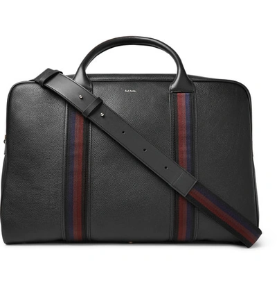 Paul Smith City Webbing Stripe-trimmed Pebble-grain Leather Holdall In ...