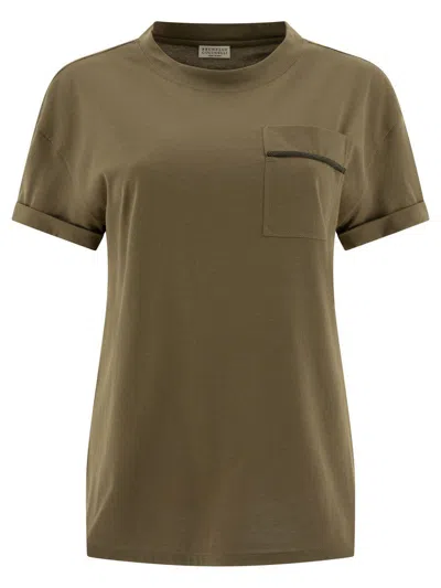 Brunello Cucinelli Cotton Jersey T-shirt In Green