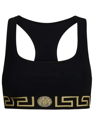 Shop Versace 'medusa' Sports Top' In Black