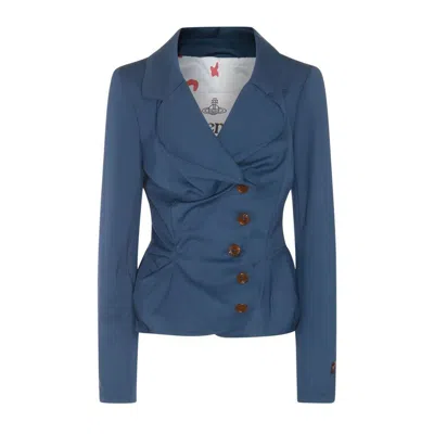 Vivienne Westwood Tailored Asymmetric Cotton-blend Blazer In K414