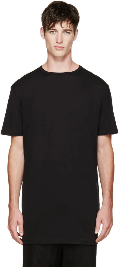 Shop Thamanyah Black Fine Cotton T-shirt