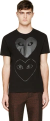 COMME DES GARÇONS PLAY Black Two Hearts T-Shirt,P1 T194