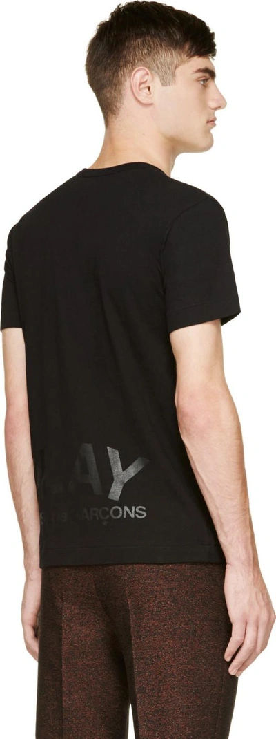 Shop Comme Des Garçons Play Black Two Hearts T-shirt In 1 Black