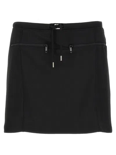 Courrèges Logo-patch Drawstring-waist Miniskirt In Black