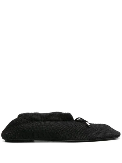 Shop Totême Toteme Knitted Ballet Flats In Black